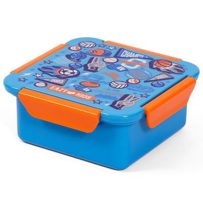 Eazy Kids Lunch Box, Soccer - Blue, 650ml